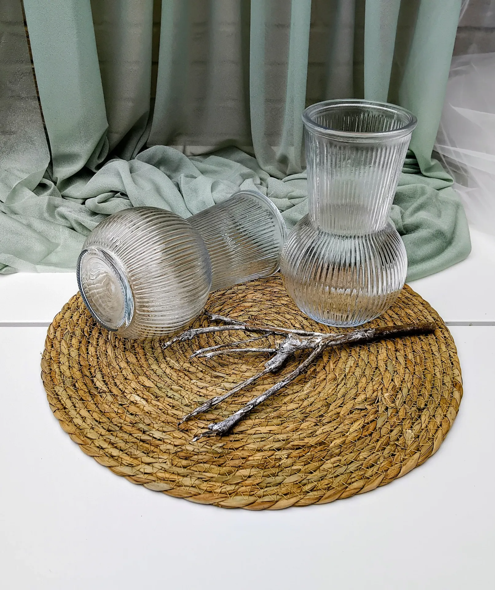 Vases à fleurs en verre, set de 8 pièces