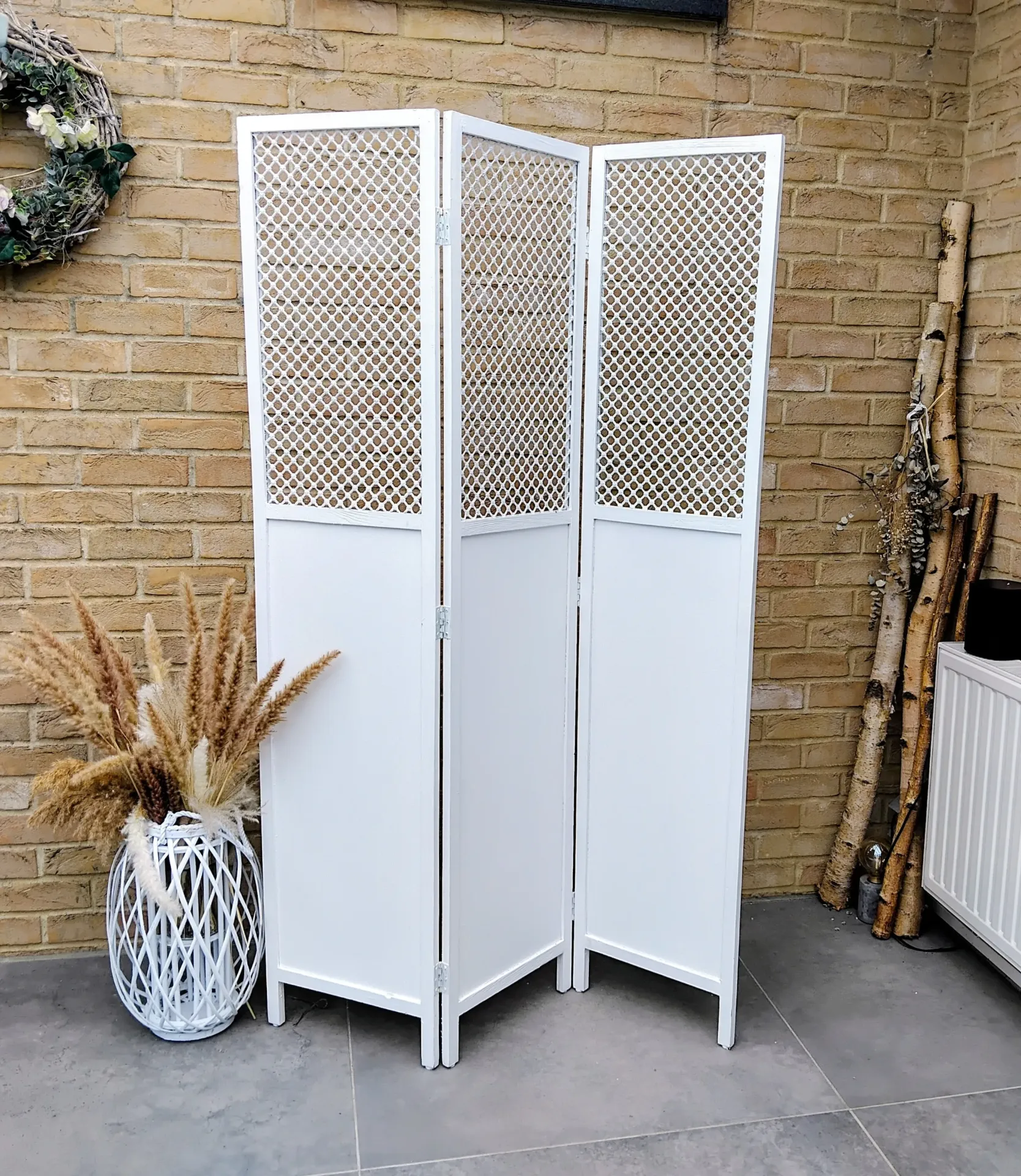 Paravent blanc, 40 × 178 cm, 3 panneaux