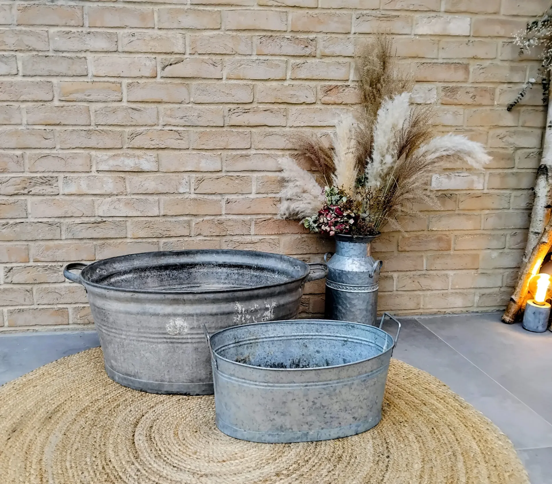 Bacs en zinc – Idéal pour refroidir les boissons - Lot de 2 pièces (grand et petit)